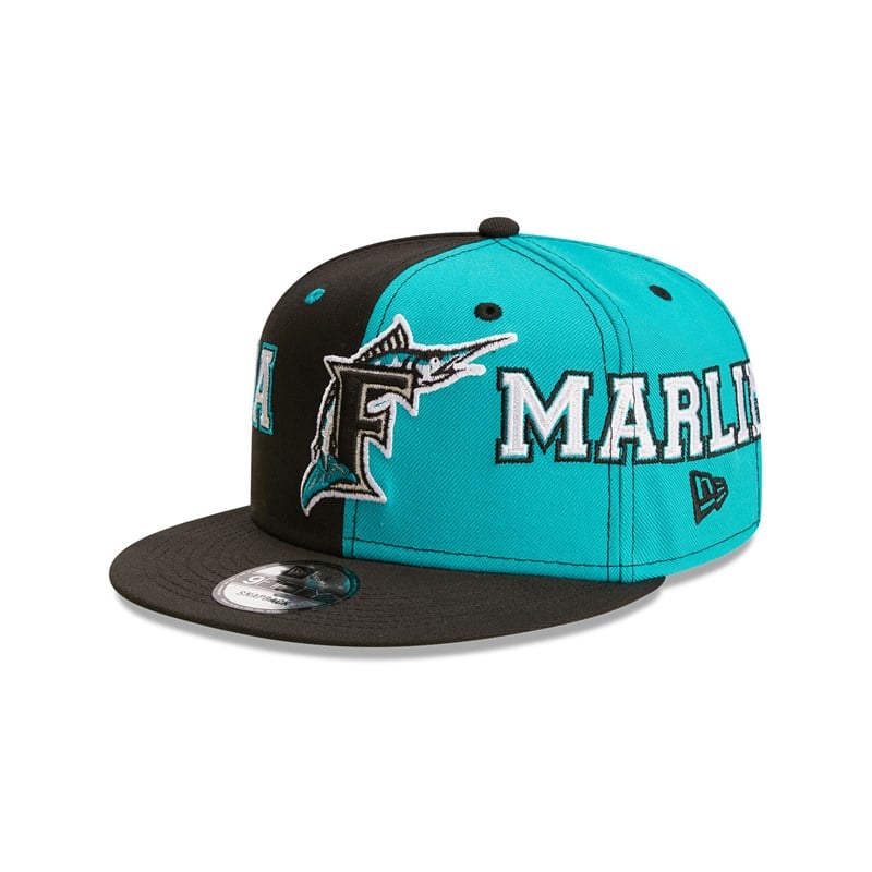 Official New Era Teamsplit Miami Marlins Black 9FIFTY Cap